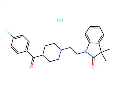 1-[2-[4-(4-Fluorobenzoyl)piperidin-1-yl]ethyl]-3,3-dimethylindol-2-one structure