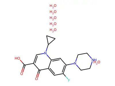 Ciprofloxacin hexahydrate structure