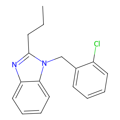 1-[(2-Chlorophenyl)methyl]-2-propylbenzimidazole structure