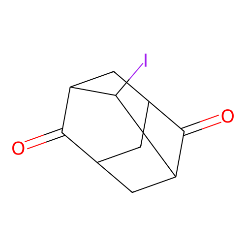 2,6-Adamantanedione, 4-iodo-, (1R)- structure