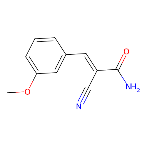 (2E)-2-cyano-3-(3-methoxyphenyl)prop-2-enamide structure