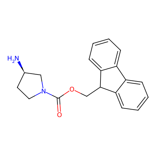 9H-fluoren-9-ylmethyl (3R)-3-aminopyrrolidine-1-carboxylate structure