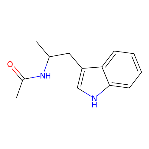N-[1-(1H-indol-3-yl)propan-2-yl]acetamide structure