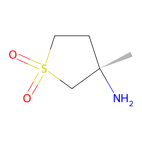 (R)-3-Amino-3-methyltetrahydrothiophene 1,1-dioxide structure