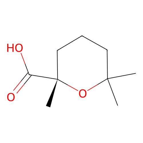 (2S)-2,6,6-trimethyltetrahydropyran-2-carboxylic acid structure
