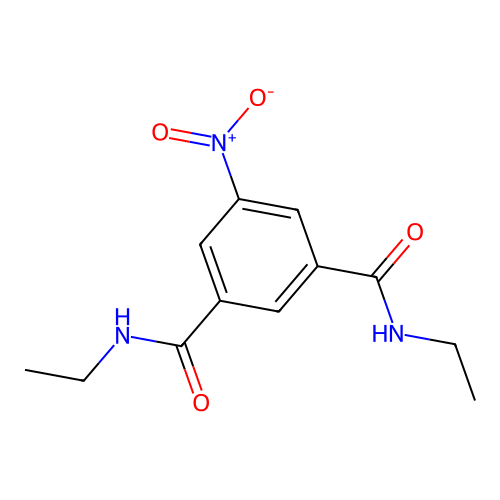 1-N,3-N-diethyl-5-nitrobenzene-1,3-dicarboxamide structure