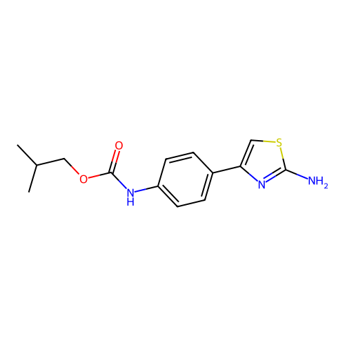 2-methylpropyl N-{4-(2-amino-4-thiazolyl)-phenyl}carbamate structure