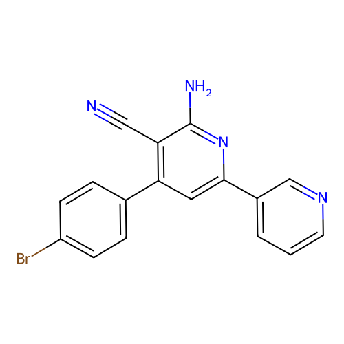 2-Amino-4-(4-bromophenyl)-6-pyridin-3-ylpyridine-3-carbonitrile structure
