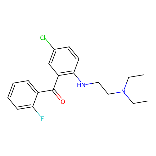 5-Chloro-2'-fluoro-2-diethyaminoethylaminobenzophenone structure