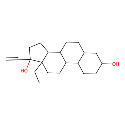 Levo-3alpha,5beta-tetrahydronorgestrel structure