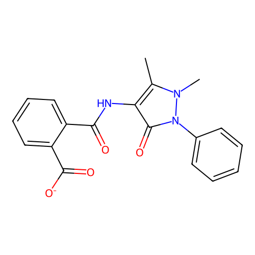 2-[(1,5-Dimethyl-3-oxo-2-phenylpyrazol-4-yl)carbamoyl]benzoate structure