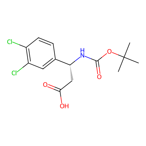 (R)-3-((tert-Butoxycarbonyl)amino)-3-(3,4-dichlorophenyl)propanoic acid structure