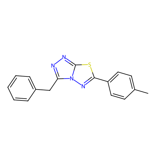 3-Benzyl-6-(4-methylphenyl)-[1,2,4]triazolo[3,4-b][1,3,4]thiadiazole structure