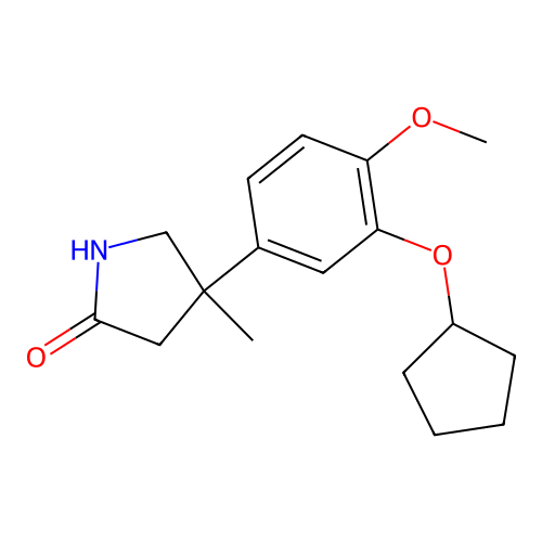 2-Pyrrolidinone, 4-[3-(cyclopentyloxy)-4-methoxyphenyl]-4-methyl- structure