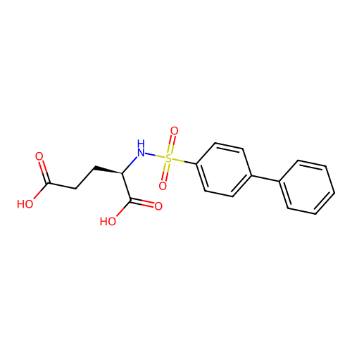 (2R)-2-[(4-phenylphenyl)sulfonylamino]pentanedioic acid structure
