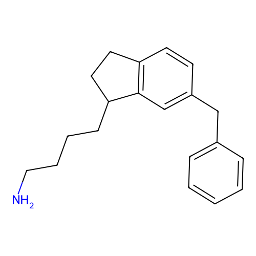 1H-Indene-1-butanamine, 2,3-dihydro-6-(phenylmethyl)- structure