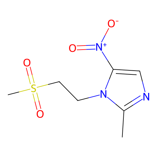 2-methyl-1-(2-(methylsulfonyl)ethyl)-5-nitro-1H-imidazole structure