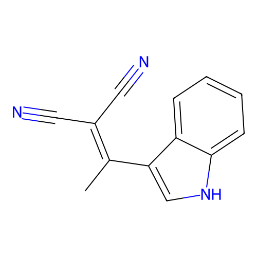 2-[1-(1H-indol-3-yl)ethylidene]malononitrile structure
