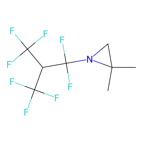 2,2-Dimethyl-1-(1,1,3,3,3-pentafluoro-2-(trifluoromethyl)propyl)aziridine structure