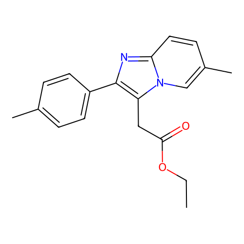 Ethyl 2-(6-methyl-2-(p-tolyl)imidazo[1,2-a]pyridin-3-yl)acetate structure