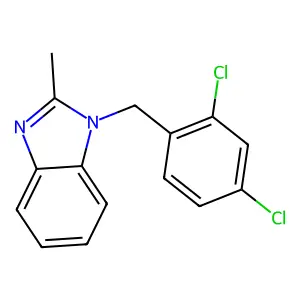 1-[(2,4-dichlorophenyl)methyl]-2-methyl-1H-1,3-benzodiazole structure