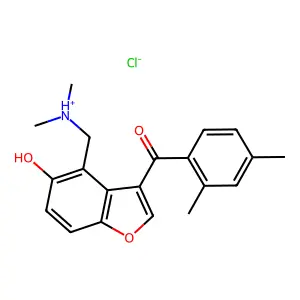 5-Benzofuranol, 4-dimethylaminomethyl-3-(2,4-xyloyl)-, hydrochloride structure