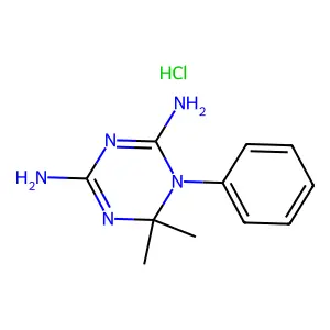 6,6-Dimethyl-1-phenyl-1,6-dihydro-1,3,5-triazine-2,4-diamine hydrochloride structure