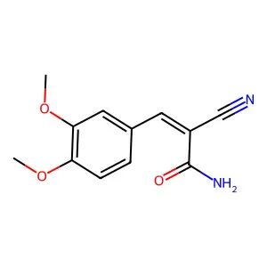 Alpha-cyano-3,4-dimethoxycinnamamide structure