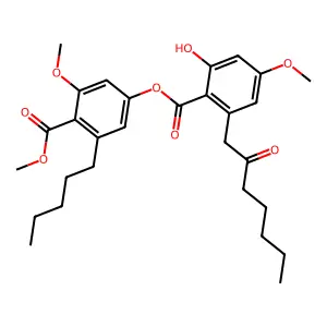 4-[2-Hydroxy-4-methoxy-6-(2-oxoheptyl)benzoyloxy]-2-methoxy-6-pentylbenzoic acid methyl ester structure
