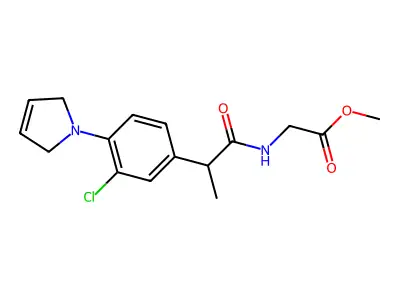 Methyl 2-(2-(3-chloro-4-(2,5-dihydropyrrol-1-yl)phenyl)propanoylamino)acetate structure