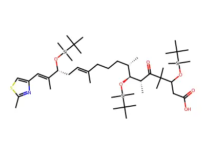 (3S,6R,7S,8S,12Z,15S,16E)-3,7,15-TRIS-{[TERT-BUTYL(DIMETHYL)SILYL]OXY}-4,4,6,8,12,16-HEXAMETHYL-17-(2-METHYL-1,3-THIAZOL-4-YL)-5-OXO-HEPTADECA-12,16-DIENOIC ACID structure