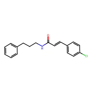 3-(4-chlorophenyl)-N-(3-phenylpropyl)acrylamide structure