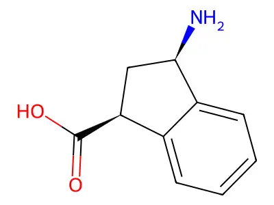 (1S,3R)-3-Amino-2,3-dihydro-1H-indene-1-carboxylic acid structure
