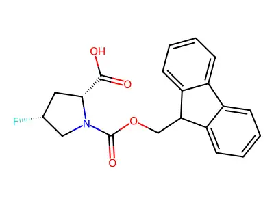 1-(9H-fluoren-9-ylmethoxycarbonyl)-4-fluoropyrrolidine-2-carboxylic acid structure