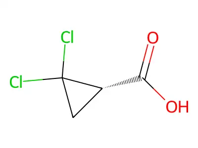 (S)-2,2-Dichlorocyclopropane-1-carboxylic acid structure