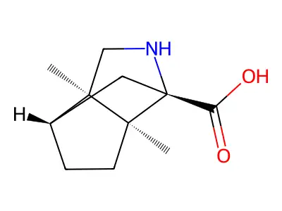 (1S,3S,6R,7S)-6,7-dimethyl-4-azatricyclo[4.3.0.0,3,7]nonane-3-carboxylic acid structure
