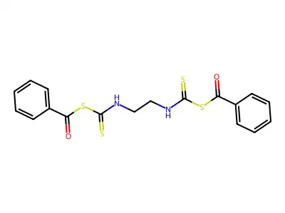 Dibenzoyl ethane-1,2-diylbiscarbamodithioate structure