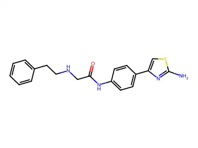N-(4-(2-aminothiazol-4-yl)phenyl)-2-(phenethylamino)acetamide structure