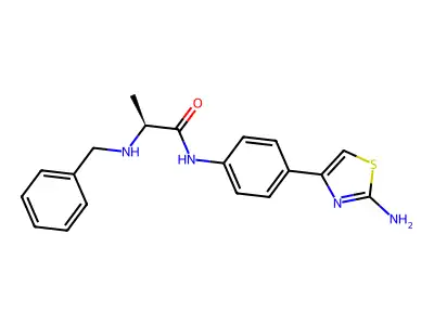 (2S)-N-[4-(2-aminothiazol-4-yl)phenyl]-2-(benzylamino)propanamide structure