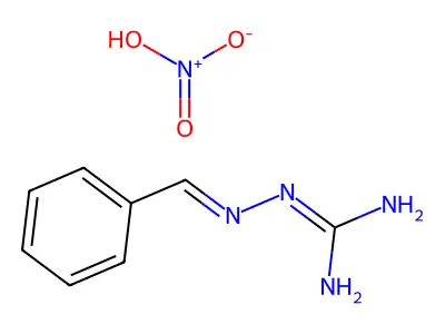 2-(Benzylideneamino)guanidine;nitric acid structure