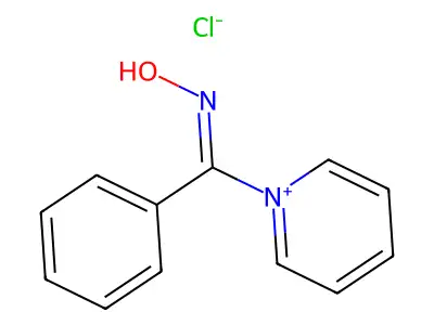 N-[phenyl(pyridin-1-ium-1-yl)methylidene]hydroxylamine chloride structure