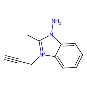 1-amino-2-methyl-3-(2-propynyl)-3H-benzimidazol-1-ium structure