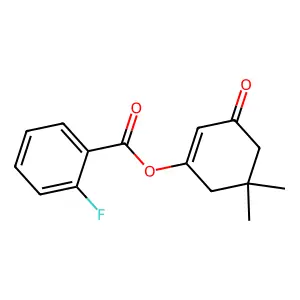 5,5-Dimethyl-3-oxo-1-cyclohexenyl 2-fluorobenzenecarboxylate structure