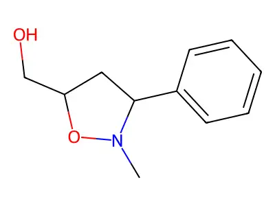 (2-Methyl-3-phenyltetrahydro-5-isoxazolyl)methanol structure