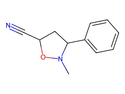 2-甲基-3-苯基-1,2-恶唑烷-5-甲腈 structure