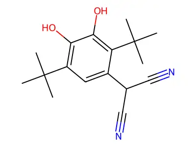 Propanedinitrile, [2,5-bis(1,1-dimethylethyl)-3,4-dihydroxyphenyl]- structure
