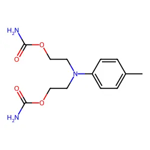 Ethanol, 2,2'-(p-tolylimino)di-, dicarbamate (ester) structure