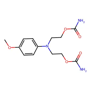 Ethanol, 2,2'-((p-methoxyphenyl)imino)di-, dicarbamate (ester) structure