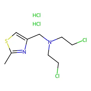 Thiazole, 4-((bis(2-chloroethyl)amino)methyl)-2-methyl-, dihydrochloride structure