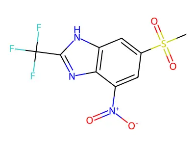1H-Benzimidazole, 6-(methylsulfonyl)-4-nitro-2-(trifluoromethyl)- structure